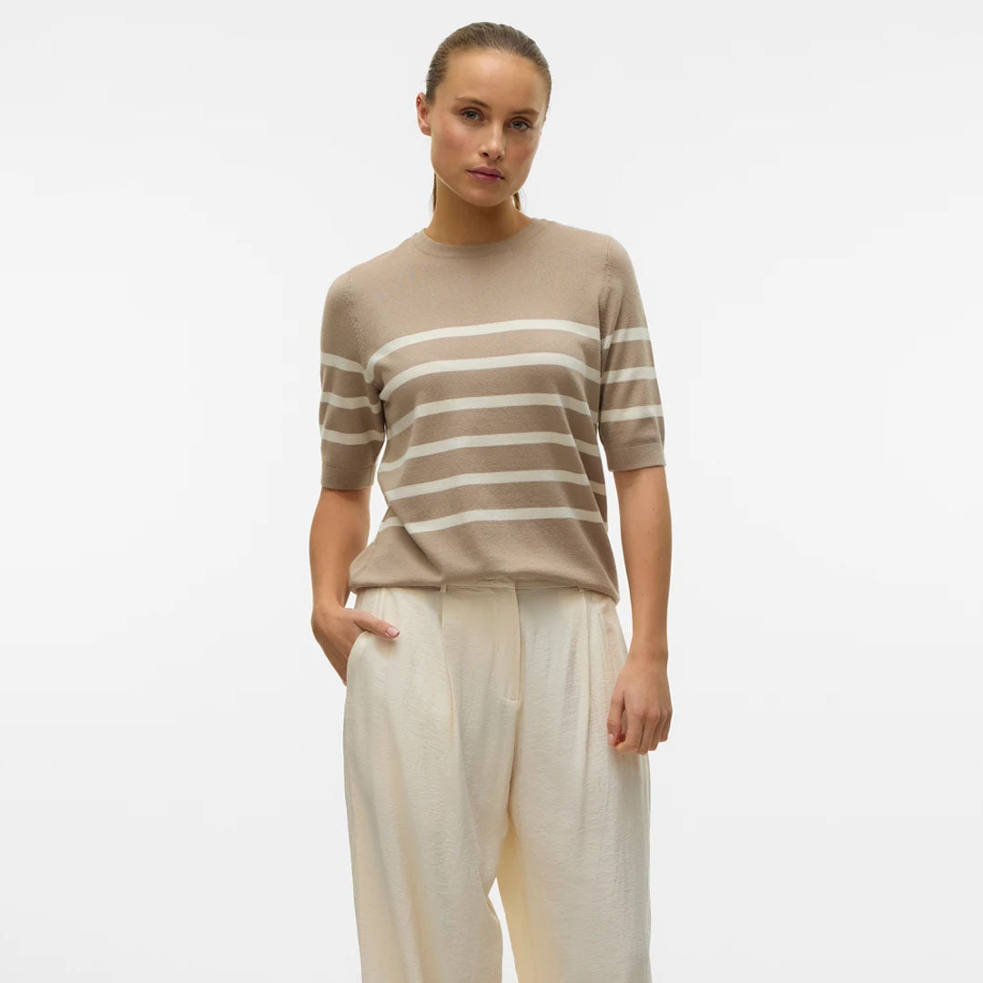 Bluzë VERO MODA VMSABA PLAIN SS O-NECK PULLOVER GA
