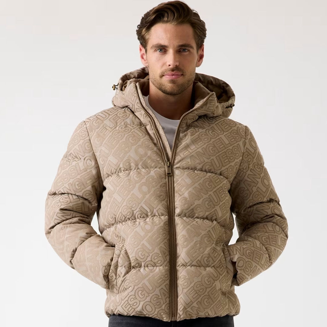 Jakne GUESS ALLOVER LOGO PUFFA JACKET