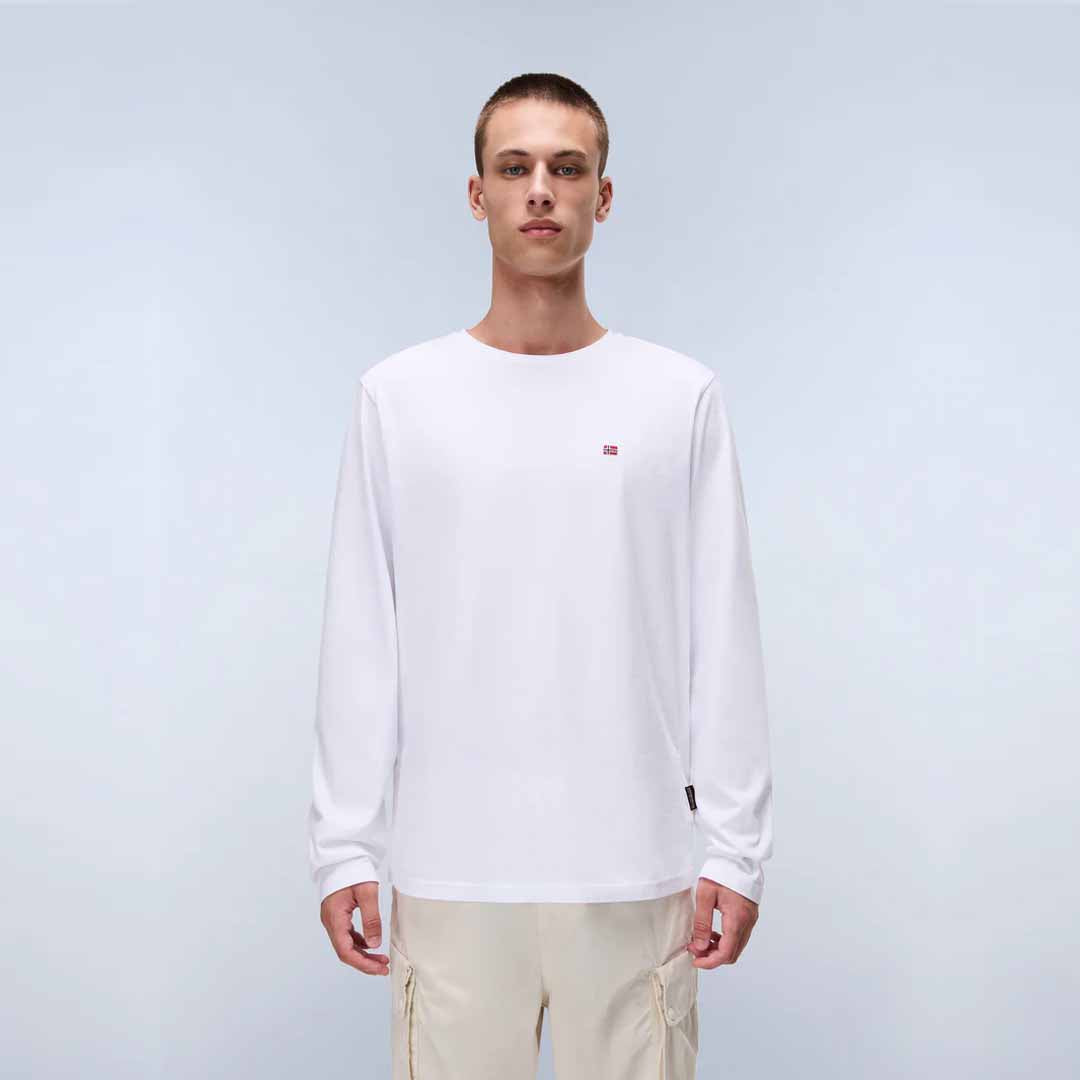Bluzë Napapijri SALIS LS 1 BRIGHT WHITE 002