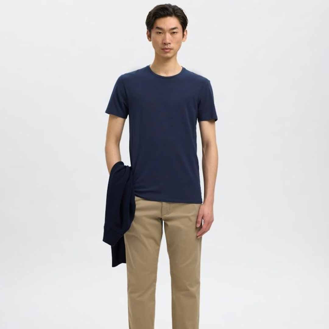 Maicë Selected SLMNEWPIMA SS O-NECK TEE NOOS
