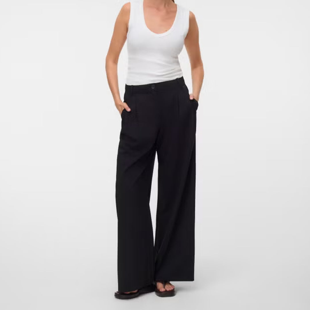 Pantallona Vero Moda VMSTELLA MW WIDE PLEAT PANT N