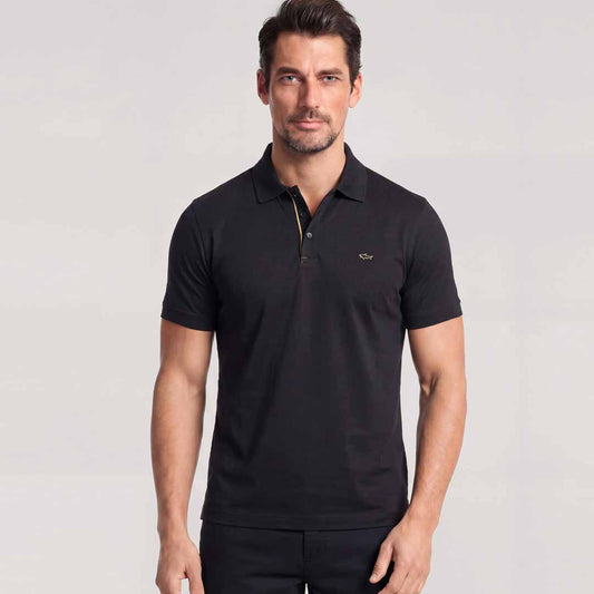 Maicë Paul & Shark MEN'S KNITTED COTTON POLO SHIRT