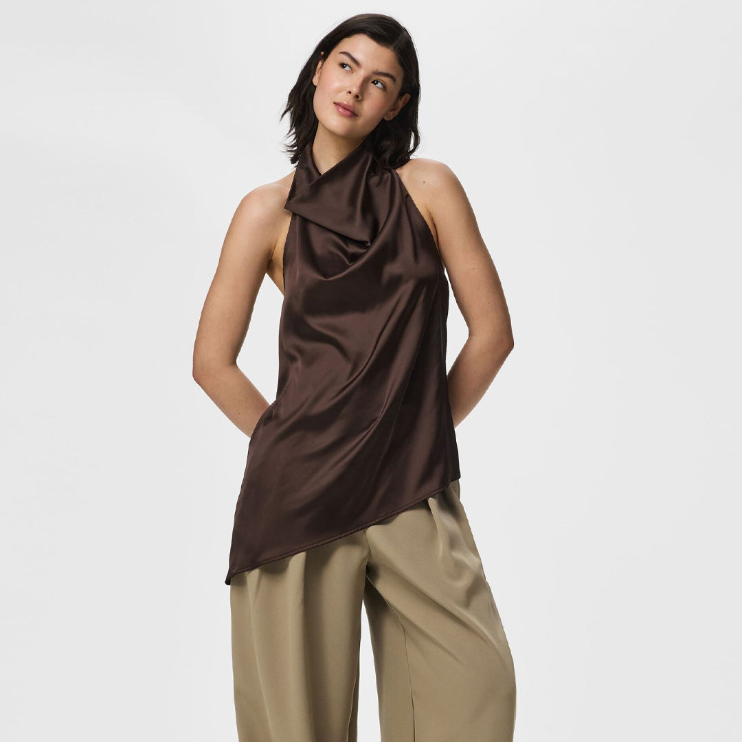 Maicë Pieces PCFESTA HALTERNECK SATINTOP WVN D2D
