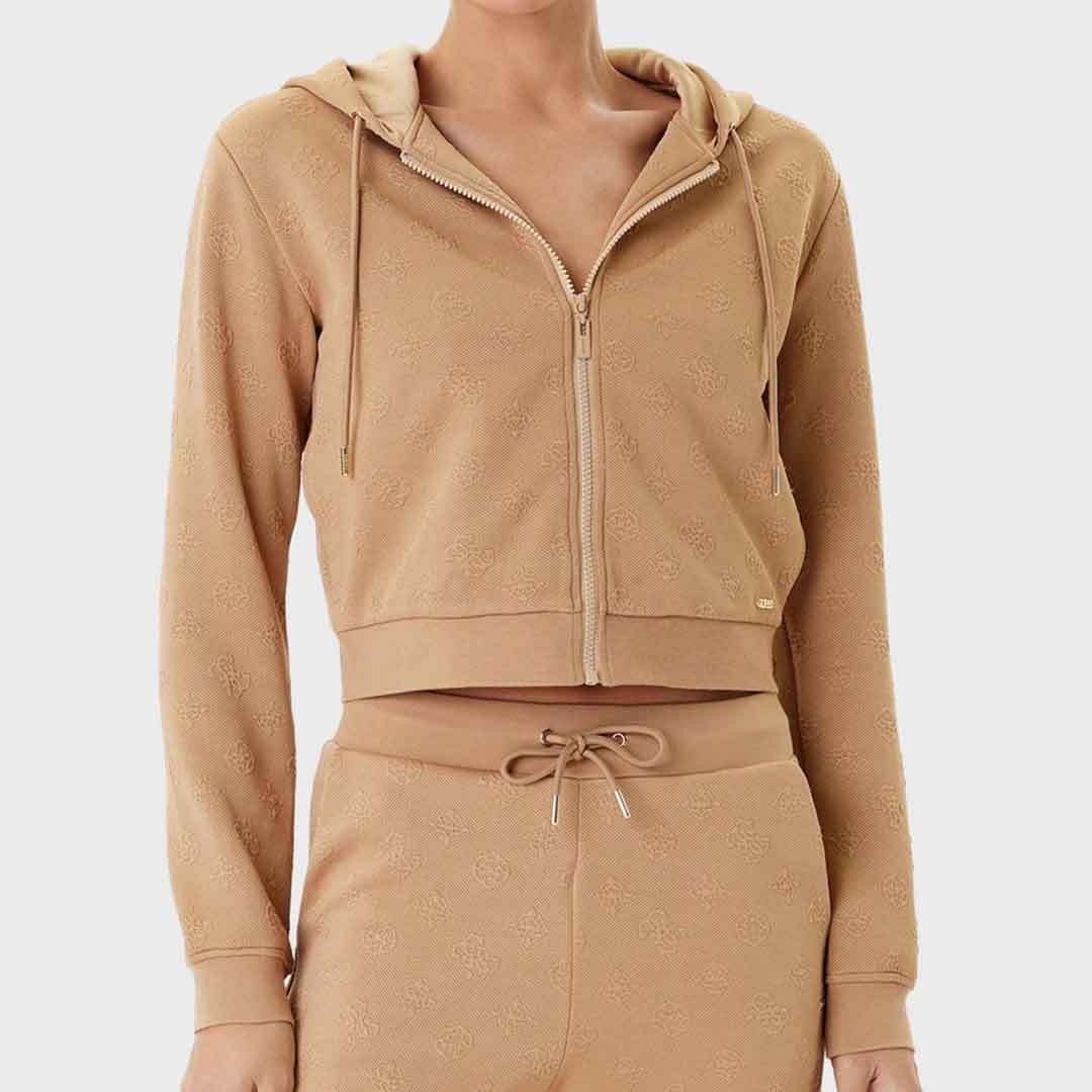 Duks GUESS 3D PEONY ZIPPER HOOD