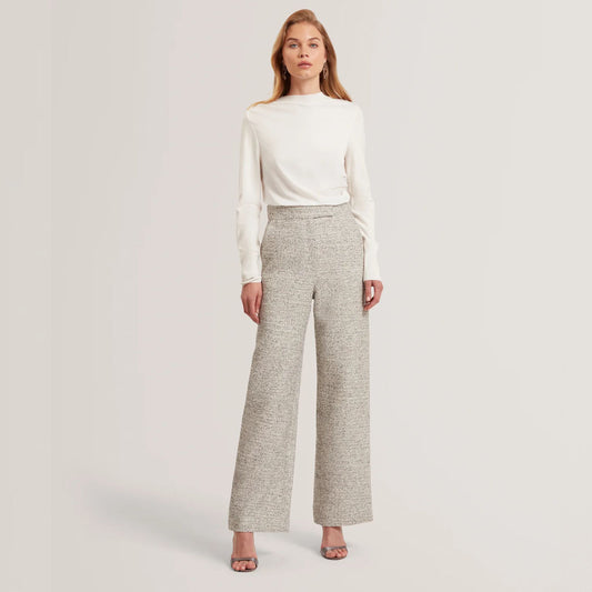 Fustan Tailored Boucle Dress with Knitted Top