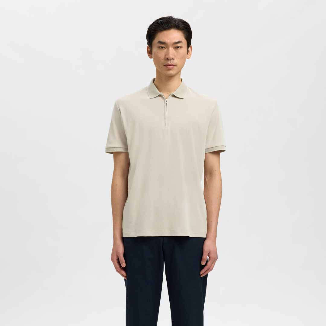 Maicë Selected SLMFAVE ZIP SS POLO NOOS