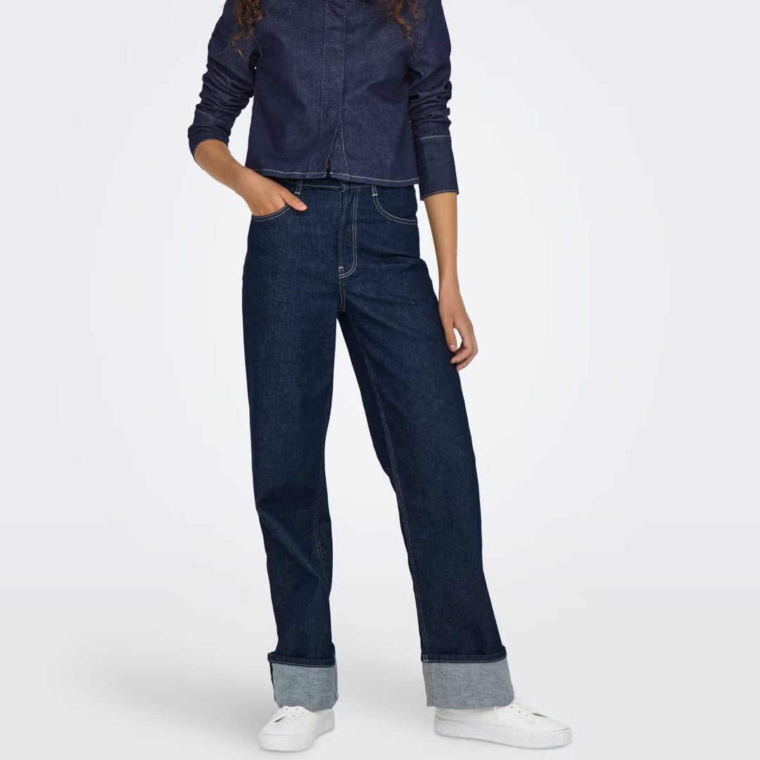 Xhinse Only ONLMERCER HW WIDE FOLD UP RINSE DNM REA