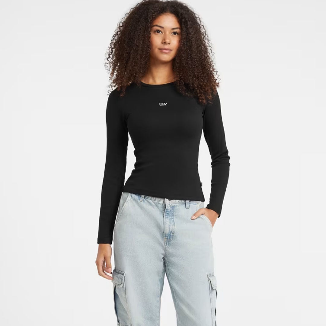 Bluzë GUESS JEANS GJ LS CN EMBRO SLIM TOP