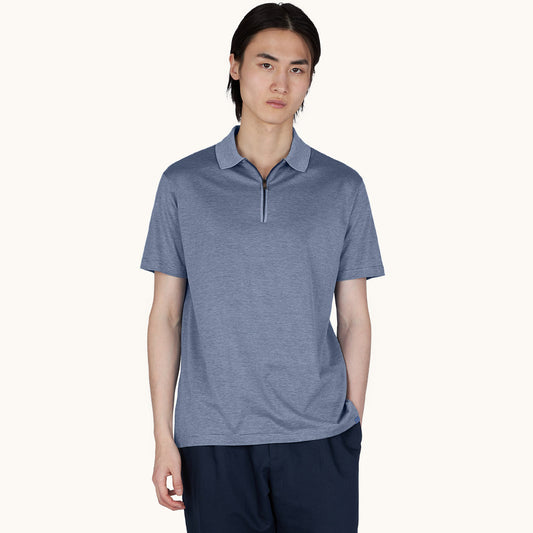 Maicë Paul & Shark COTTON SILK ZIP POLO SHIRT