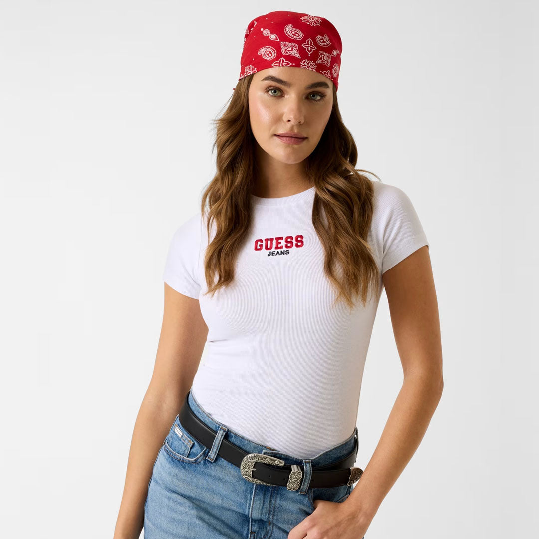 Maicë Guess Jeans GJ SS CN SLIM RIB EMB TEE