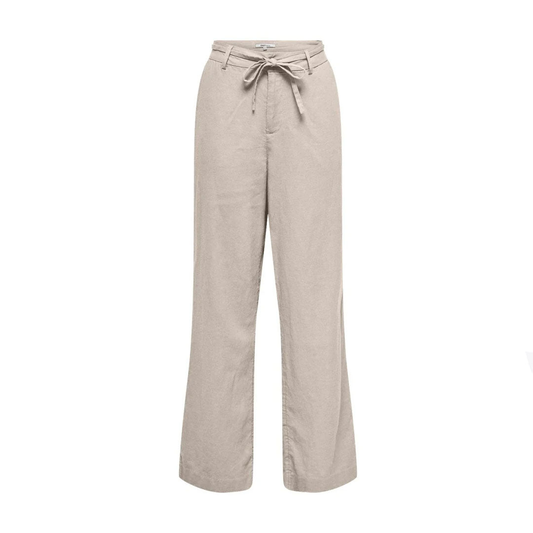 Pantallona Only ONLCARO MW LINEN BL STR BELT PANT