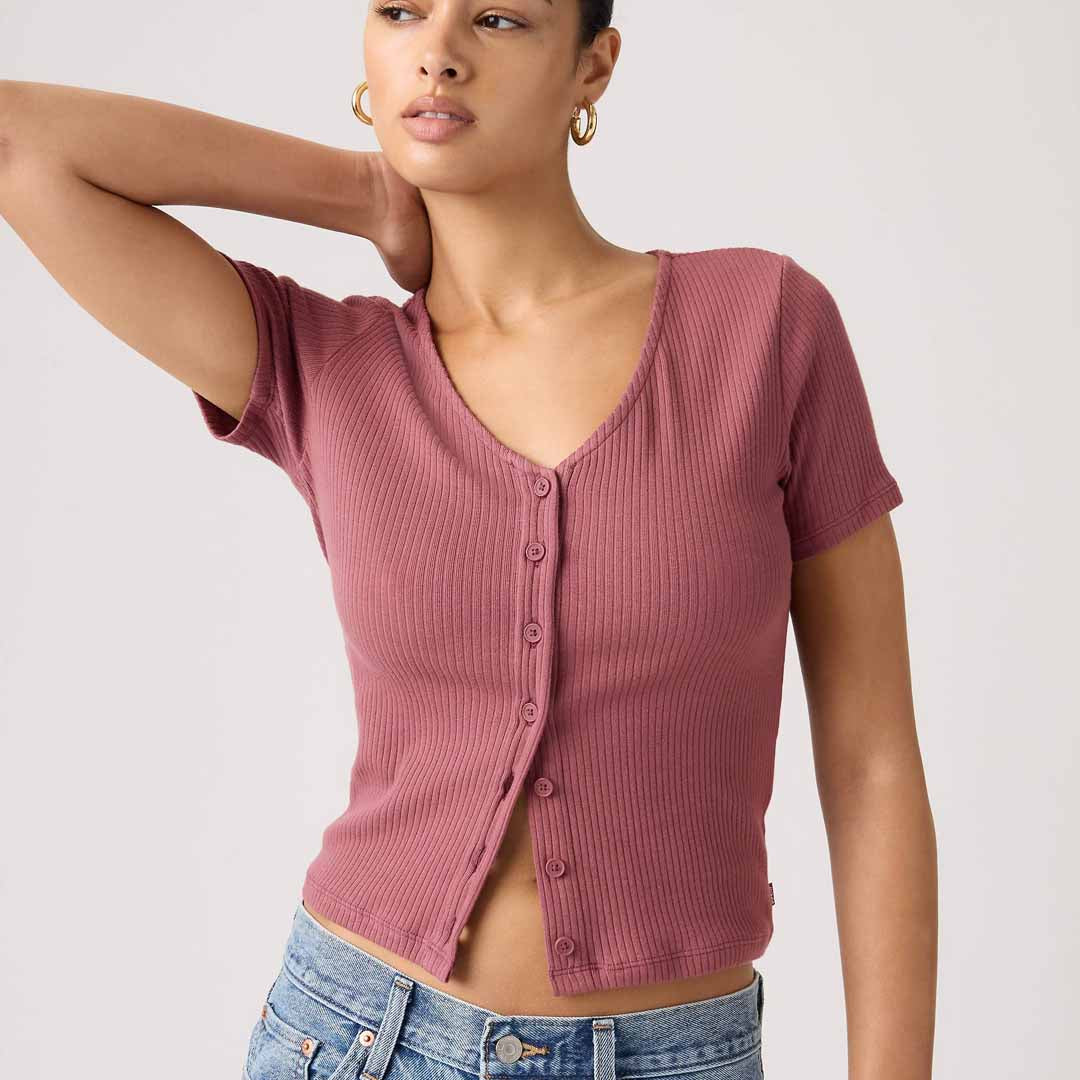 Maicë Levis MUSE SS TEE CRUSHED BERRY RIB
