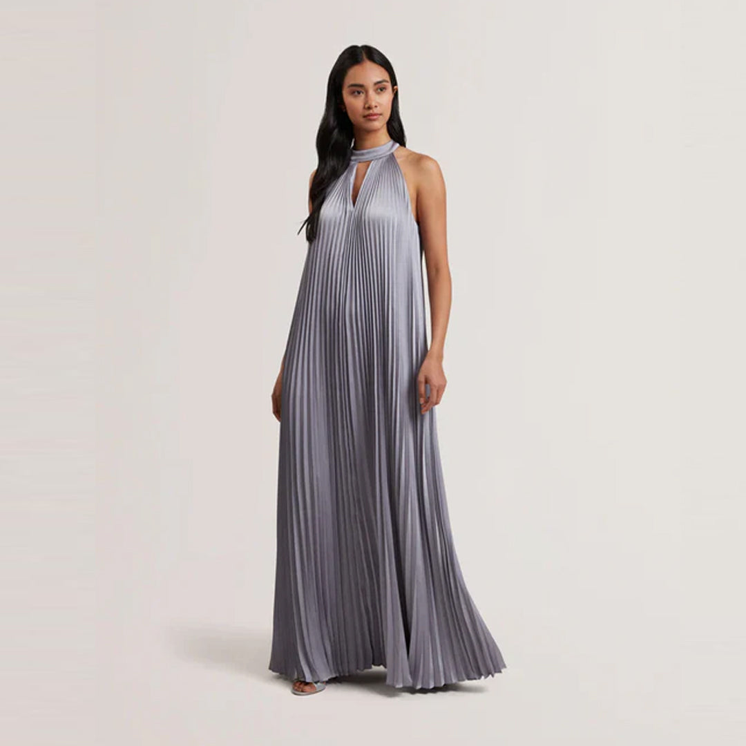 Fustan TED BAKER Pleated V-neck Maxi Dress