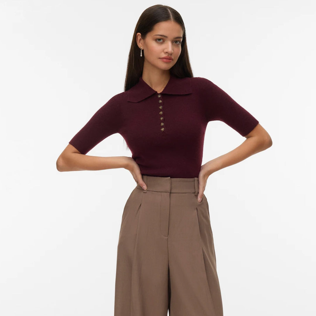 Bluzë VERO MODA VMMARINA 2/4 POLONECK PULLOVER