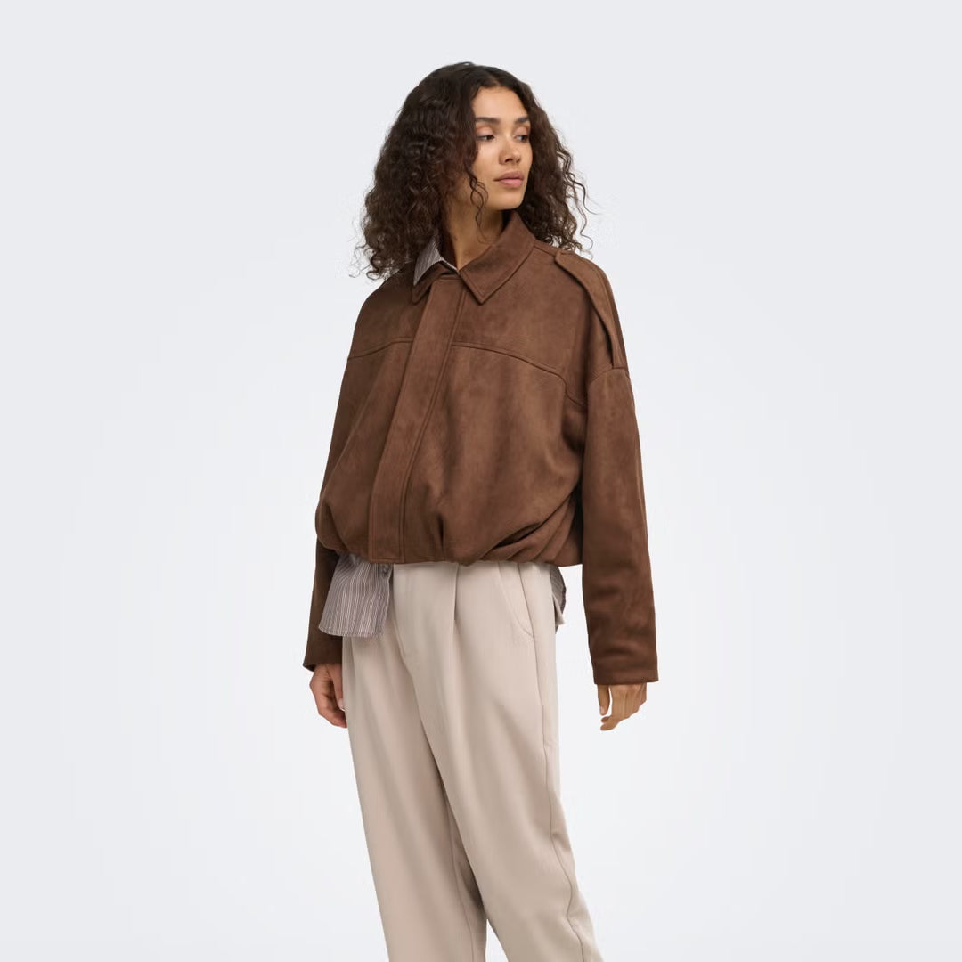 Jakne Only ONLMOON-STINA FAUX SUEDE BOMBER PNT NOO