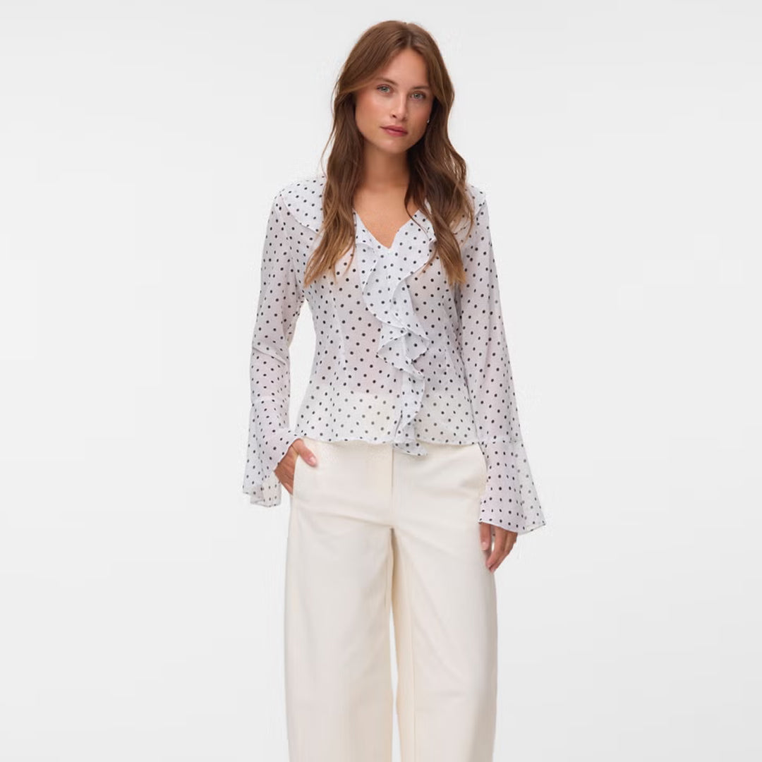 Bluzë Vero Moda VMWILLOW LS FRILL TOP WVN LCS
