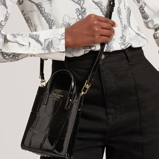 Qantë Ted Baker Croc Effect Mini Icon Bag