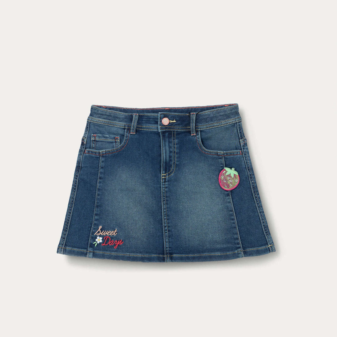 Fund Blukids SKIRT W/PATC MEDIUM BLUE