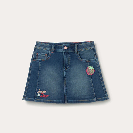 Fund Blukids SKIRT W/PATC MEDIUM BLUE