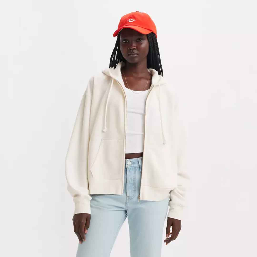 Duks LEVIS EVERYDAY ZIP HOODIE SUGAR SWIZZLE BRUSH