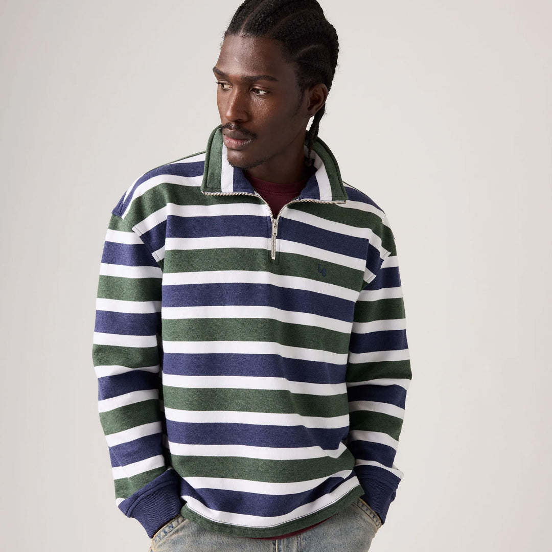 Bluzë Levis CAMERON 1/4 ZIP KOBY STRIPE KOMBU GREE