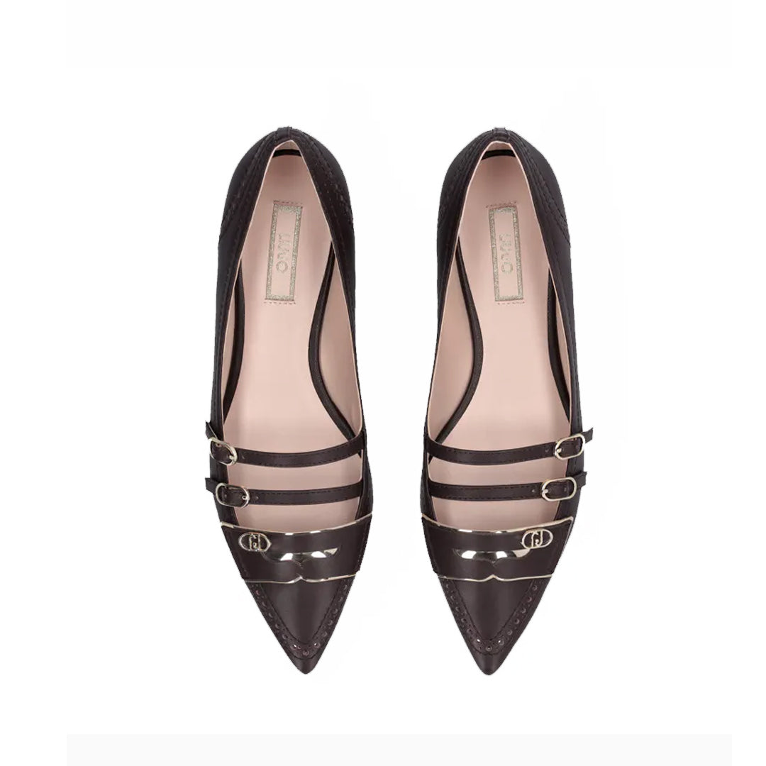 Këpucë Liu Jo VIVIEN 09 - BALLERINA BABY CALF LEATHER MOKA