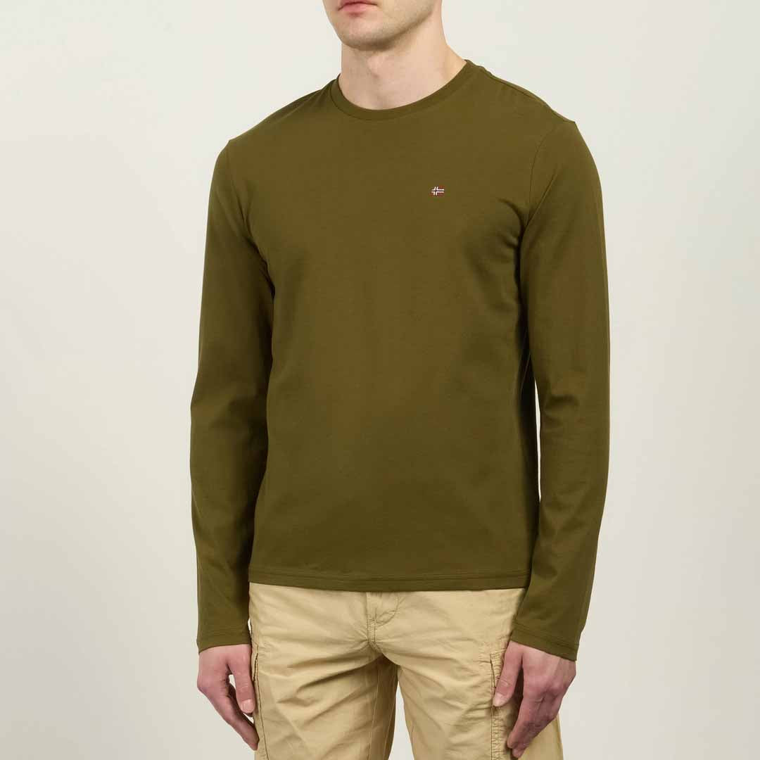 Bluzë Napapijri SALIS LS 1 DARK OLIVE G3A