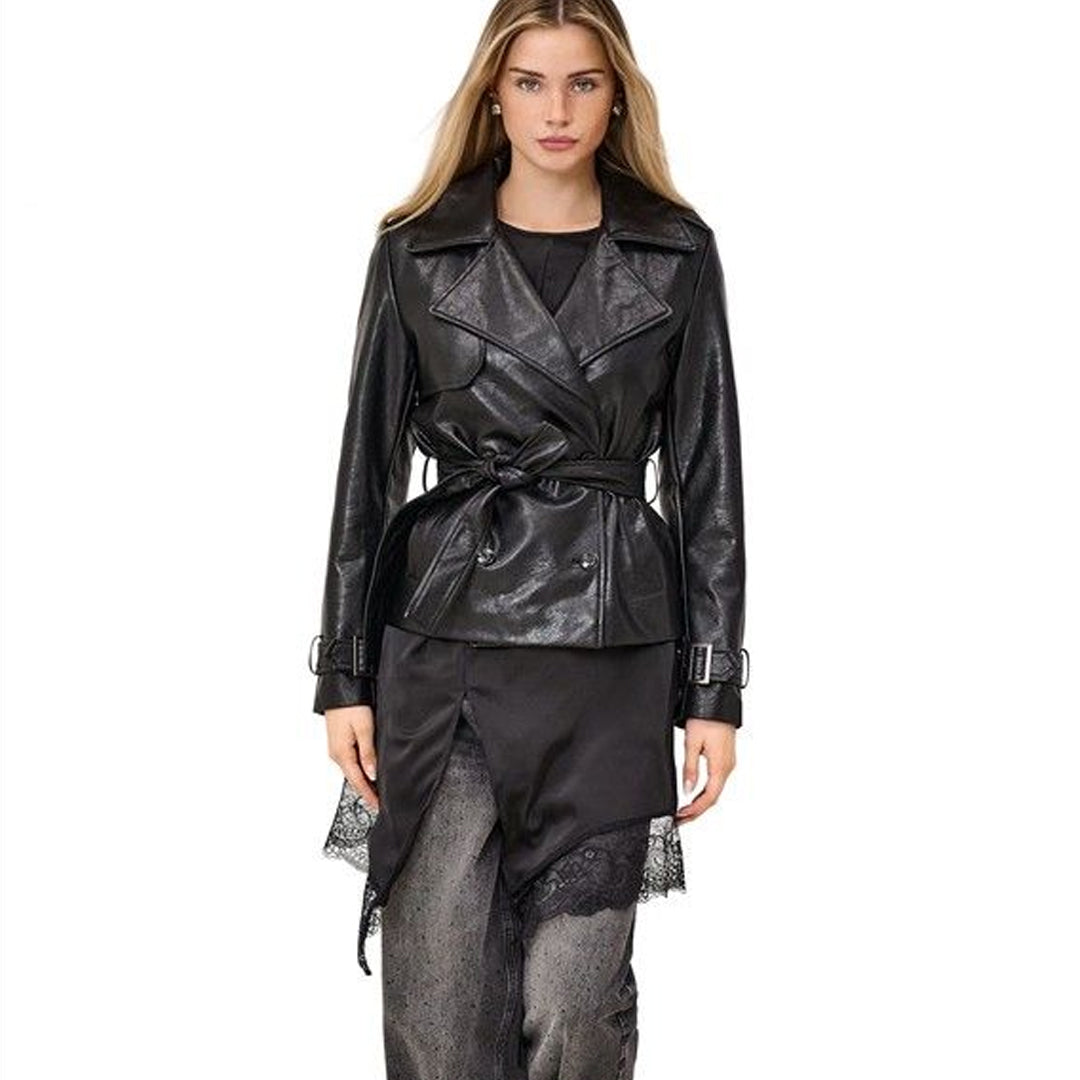 Jakne Only ONLJULIA FAUX LEATHER BELTED JACKET OTW