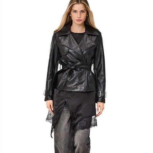 Jakne Only ONLJULIA FAUX LEATHER BELTED JACKET OTW