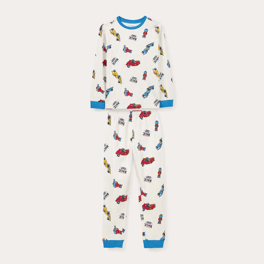 Pizhame Blukids LONG PYJAMAS BLU/BIANCO