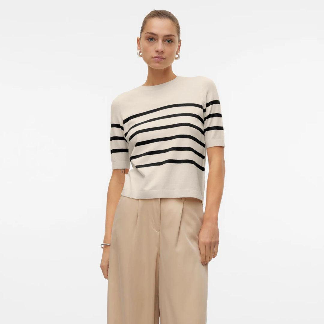 Bluzë VERO MODA VMSABA PLAIN SS O-NECK PULLOVER GA