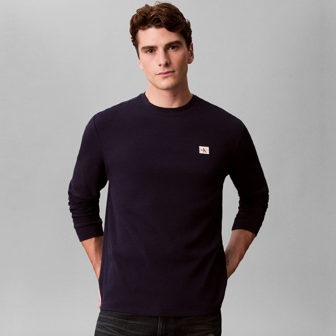 Maicë Calvin Klein LS WAFFLE BADGE CREWNK TEE