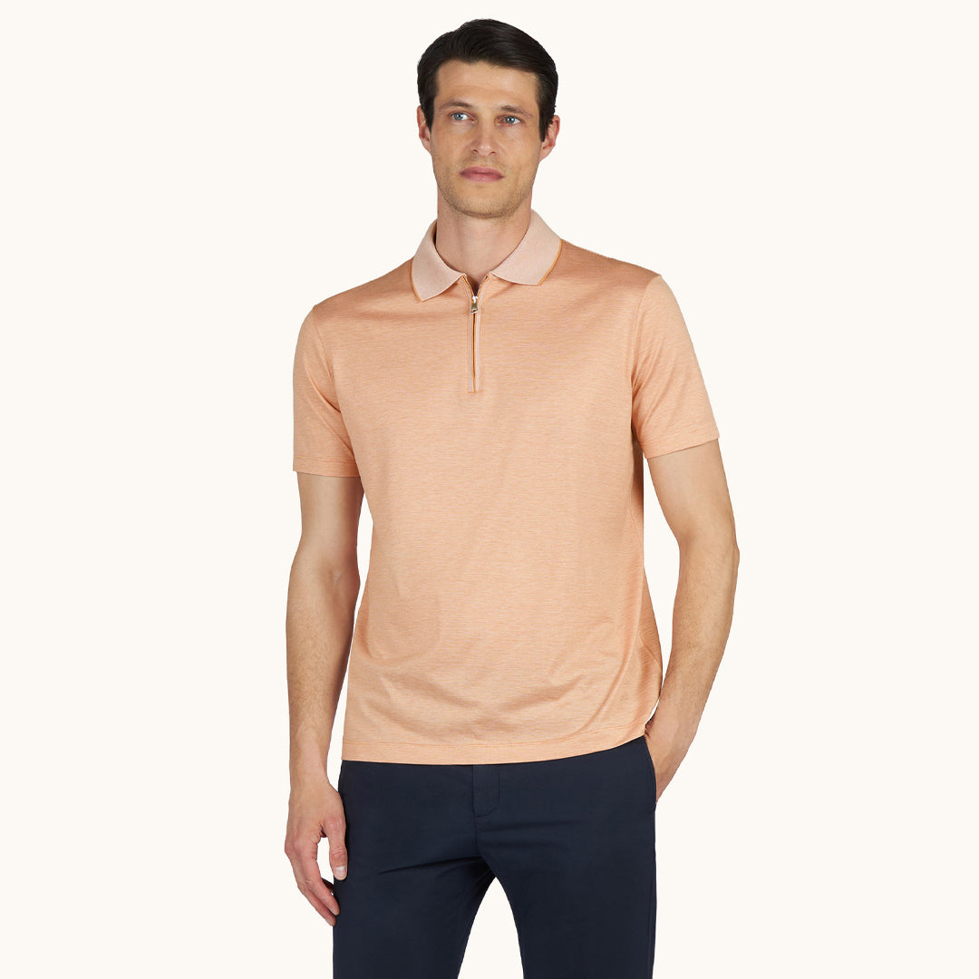 Maicë Paul & Shark COTTON SILK ZIP POLO SHIRT