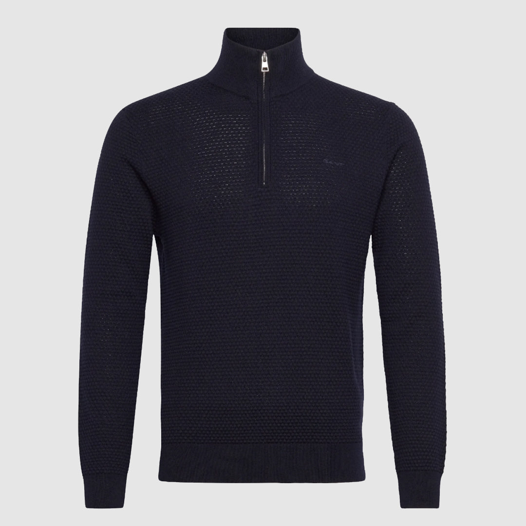 Bluzë GANT TEXTURED COTTON MERINO HALF ZIP