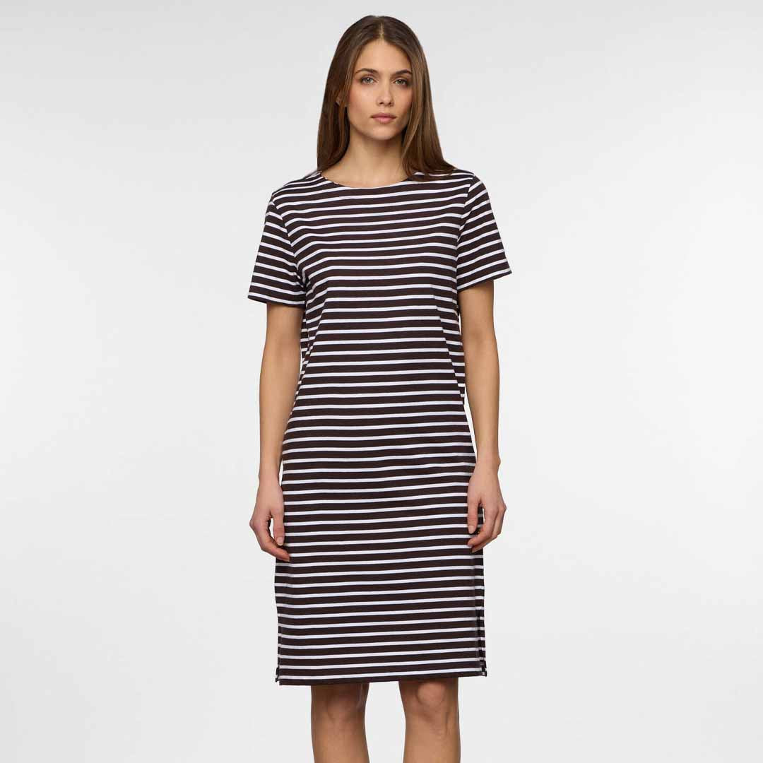 Fustan Upim IW DR20 STRI MARRONE/BIAN