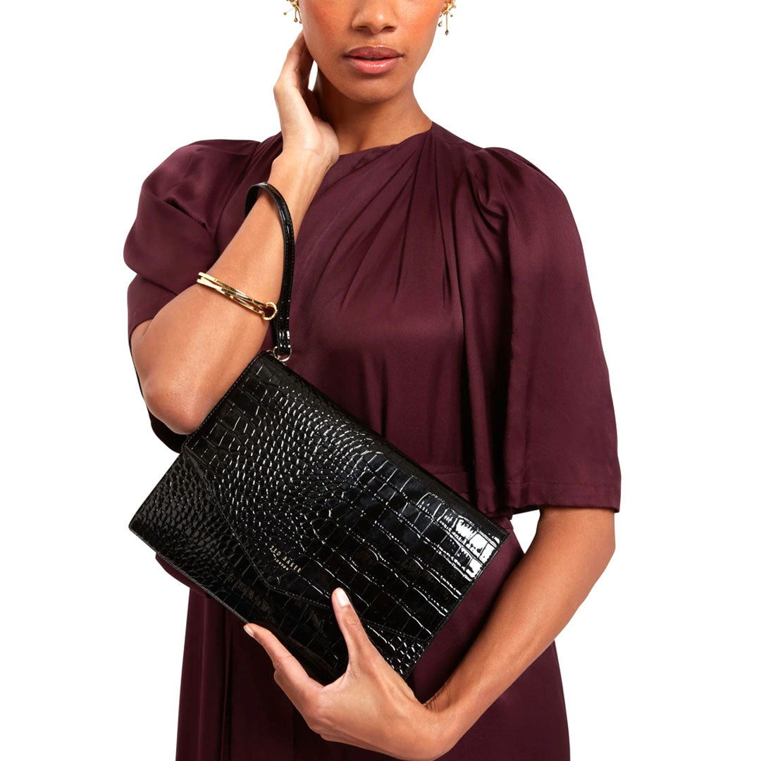 Qantë Ted Baker Croc Effect Icon Envelope Pouch