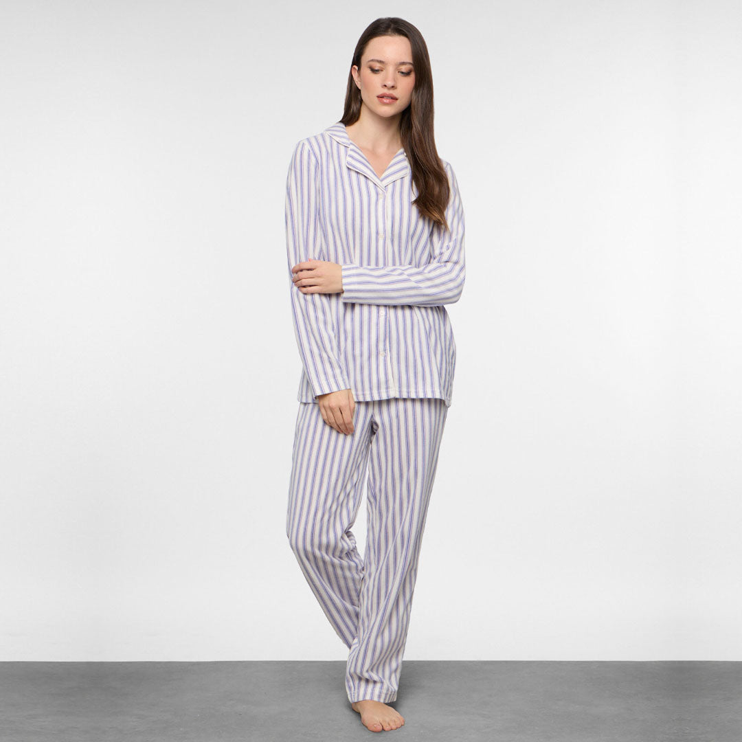 Pizhame Upim L/S PYJAMAS  BCO RIGA VIO