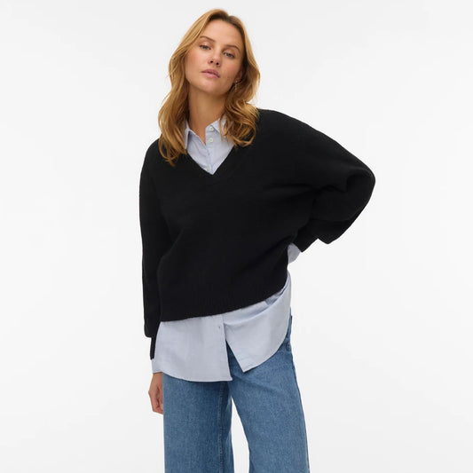 Bluzë VERO MODA VMBOOM LS V-NECK PULLOVER NOOS