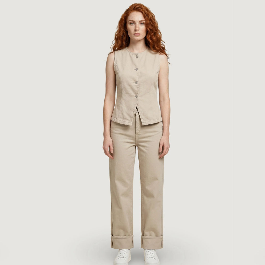 Pantallona ONLY ONLEVERLY HW SLIM ST FOLD-UP PANT