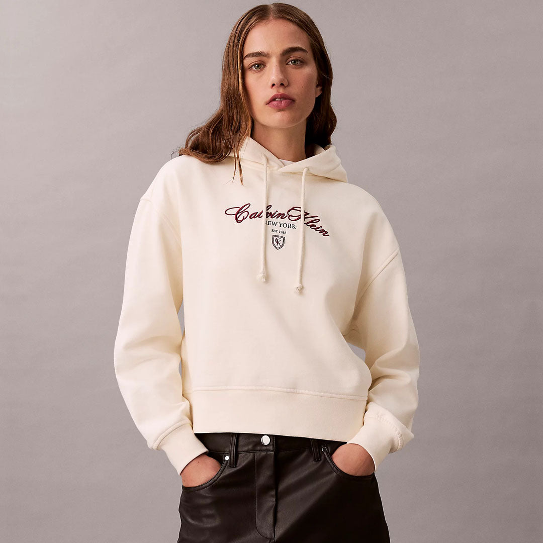 Duks Calvin Klein LS CROP GRAPHIC HOODIE