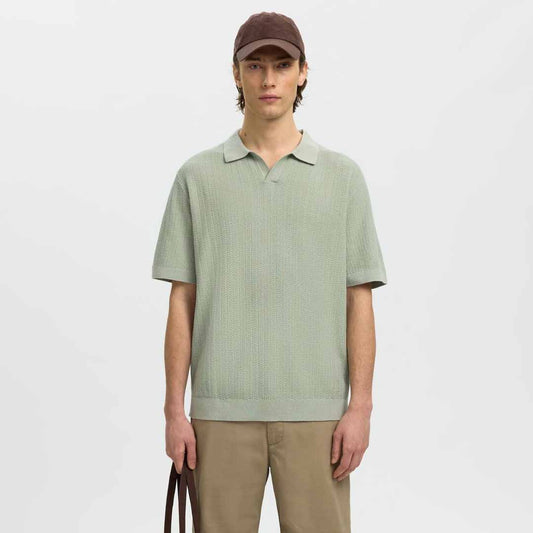 Maicë Selected SLHMATTIS SS LINEN BLEND STRUC POLO NOOS