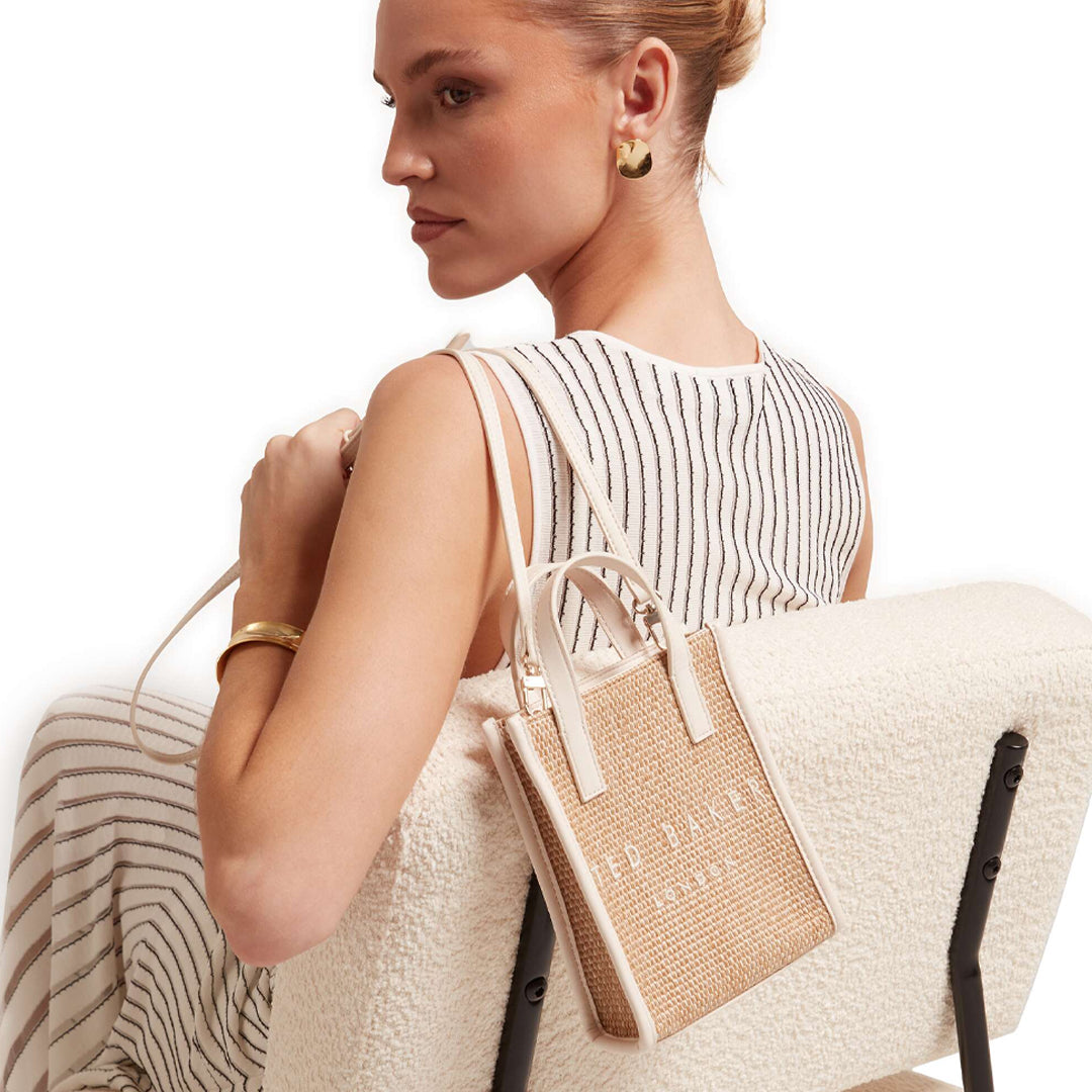 Qantë Ted Baker Faux Raffia Mini Icon Bag