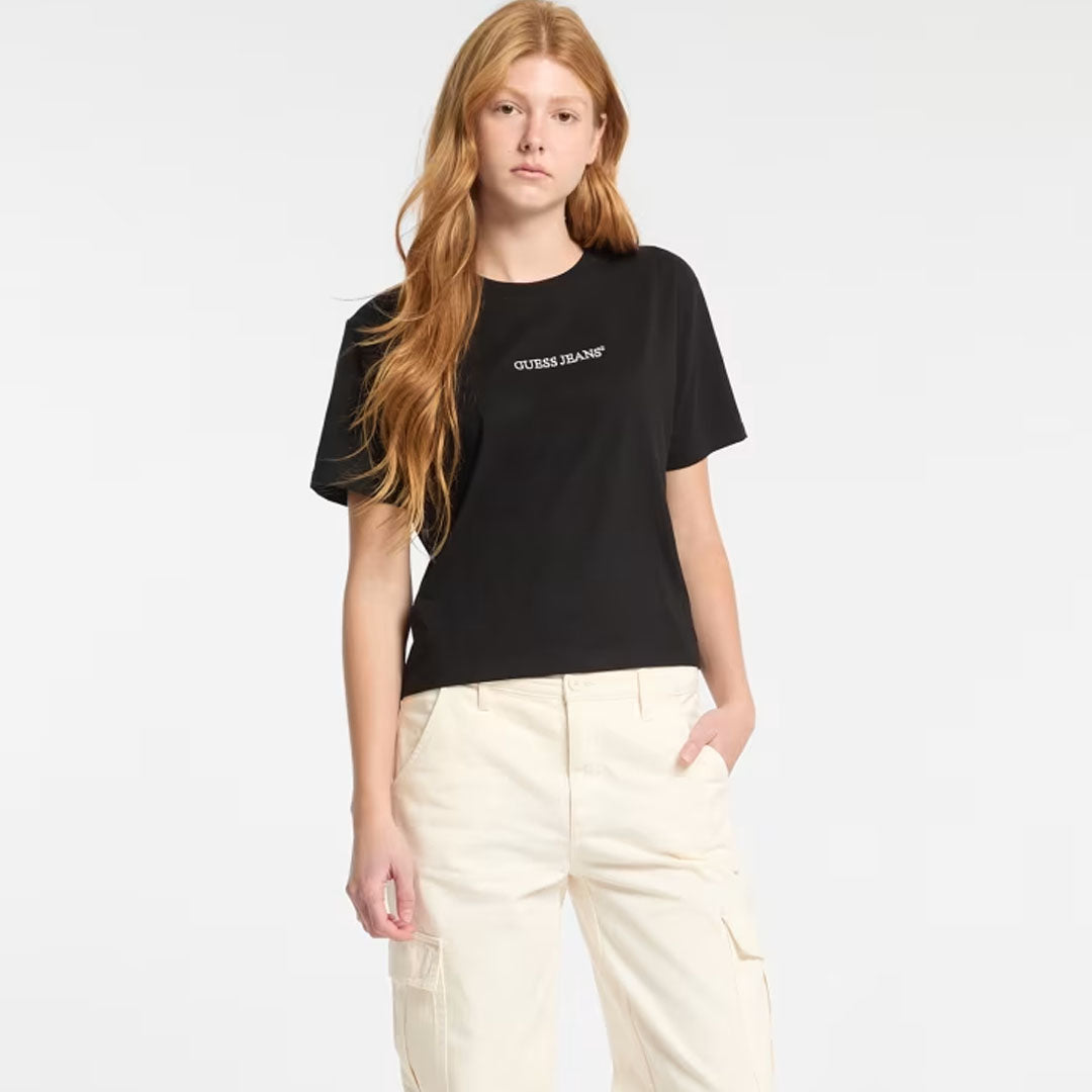 Maicë GUESS JEANS GJ SS CN BOXY EMBRO LOGO TEE