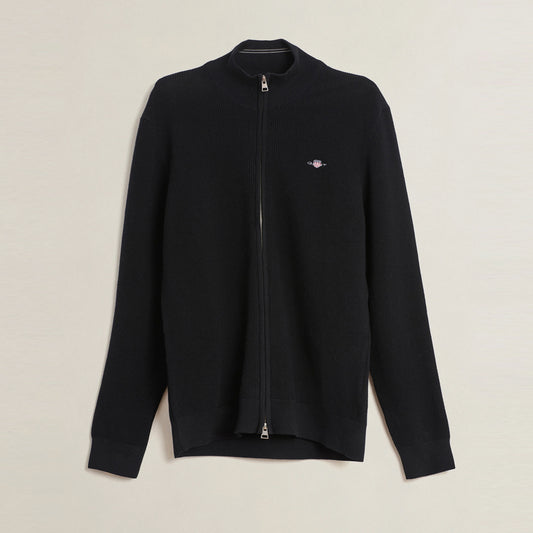 Duks Gant WAFFLE KNIT ZIP CARDIGAN