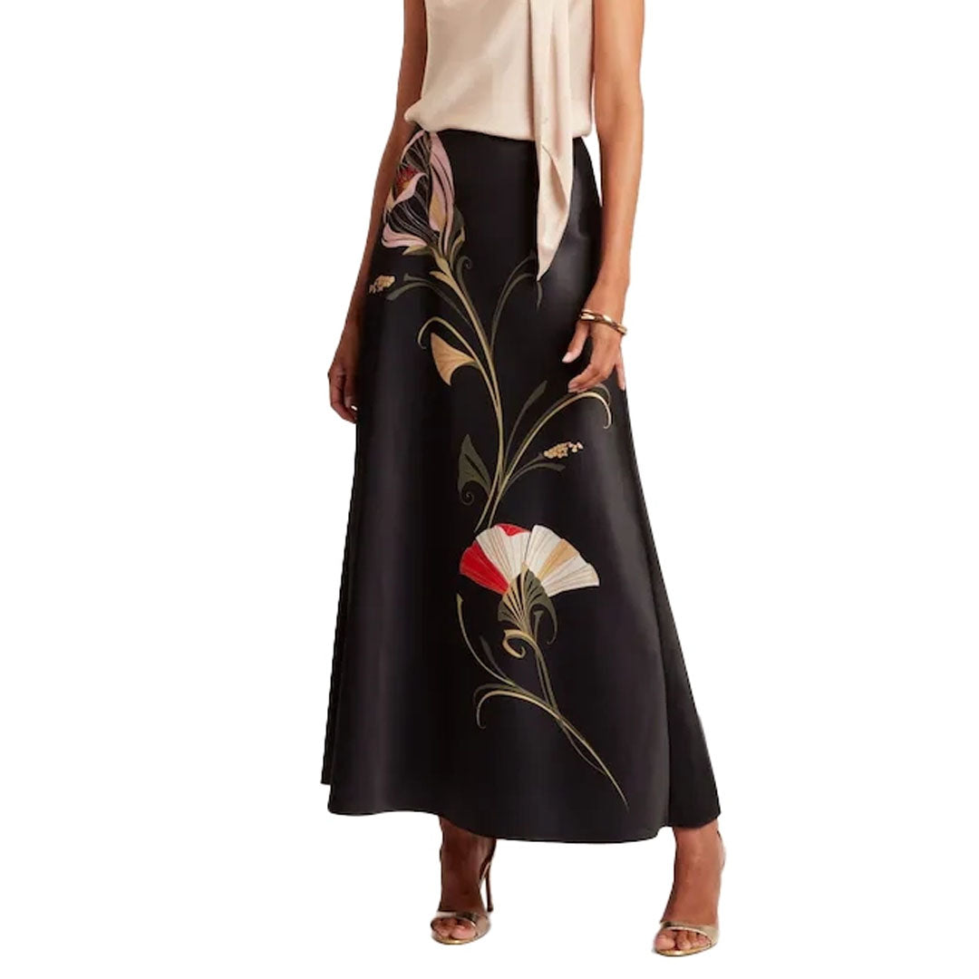 Fund Printed Bias Cut Midi Skirt