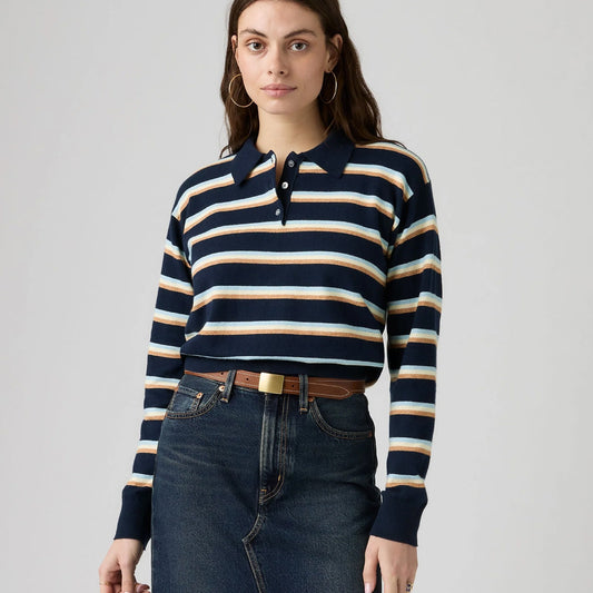Bluzë Levis SUPER SOFT LS POLO JADE STRIPE NAVY BL