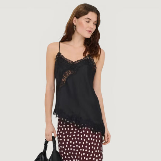 Maicë Jacqueline de Yong JDYFIFI S/L ASYM LACE SINGLET WVN NOOS