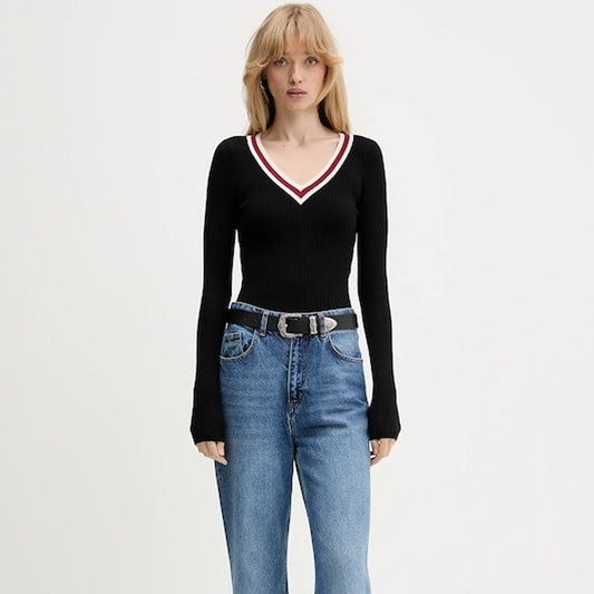 Bluzë GUESS JEANS GJ LS VN RIB SWTR