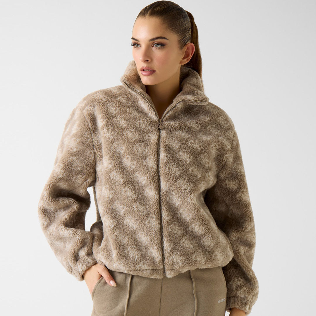 Jakne GUESS LOUISE SHERPA FULL-ZIP JACKET