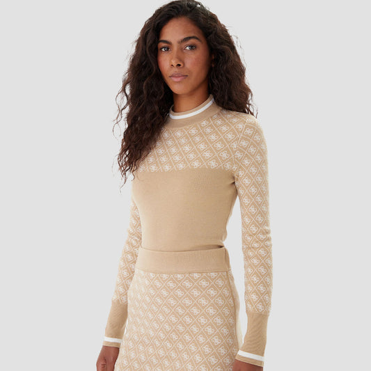 Bluzë GUESS LS MOCK NECK AUBREY 4G SWTR